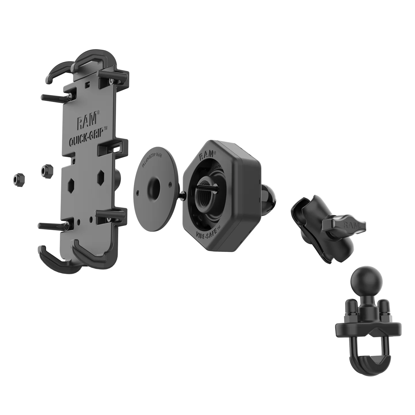 RAM Quick-Grip XL Phone Mount with Vibe-Safe & U-Bolt Base