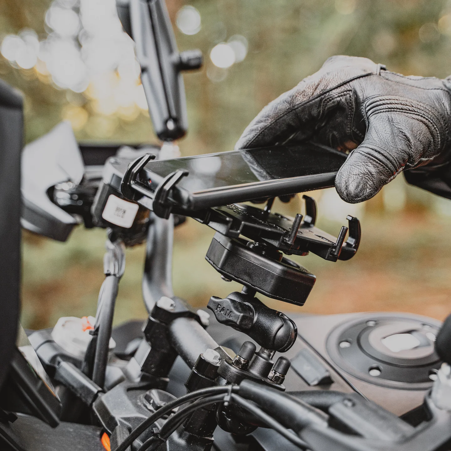RAM Quick-Grip XL Phone Mount with Vibe-Safe & U-Bolt Base
